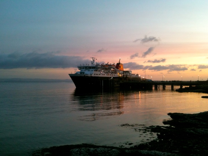 Early morning ferry at Brodick pier